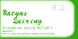matyas quiring business card